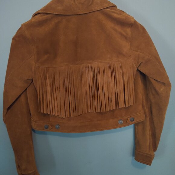 American Eagle Genuine Suede Fringe Jacket - Picture 6 of 8